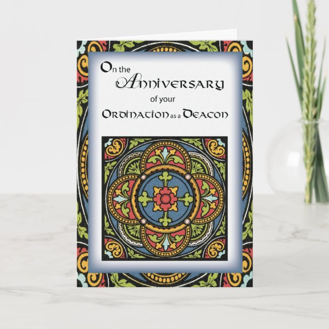 Carte Anniversaire de l'ordination à la Croix du diacre  (Devant)