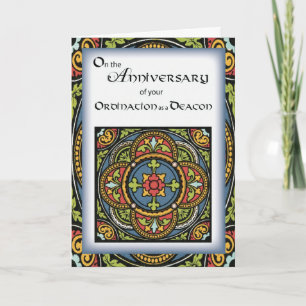 Carte Anniversaire de l'ordination à la Croix du diacre 