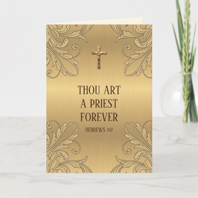 Carte Anniversaire de l'Ordination du prêtre catholique  (Devant)