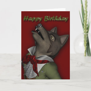 Carte Anniversaire de loup d'hurlement