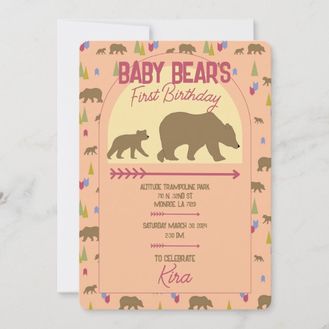 Carte Anniversaire de l'ours-bébé (Devant)