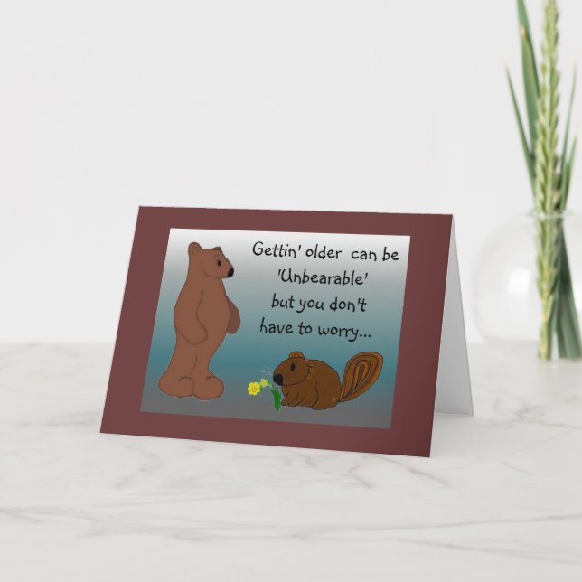 Carte Anniversaire de l'ours humoristique (Devant)