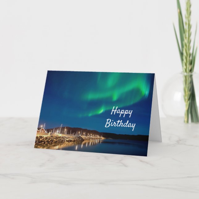 Carte Anniversaire de lumières du nord (Devant)