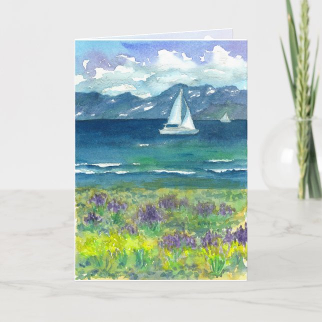 Carte Anniversaire de Lupines de lac mountain de (Devant)