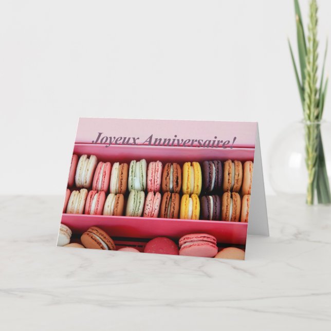 Carte Anniversaire de Macaron-Joyeux ! (Devant)