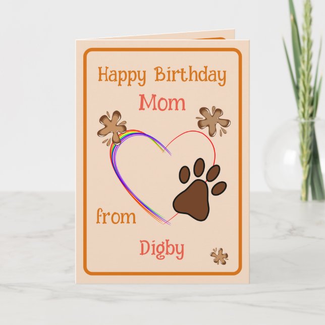 Carte Anniversaire de maman du chien (Devant)