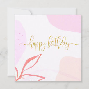 Carte Anniversaire de marbre rose or