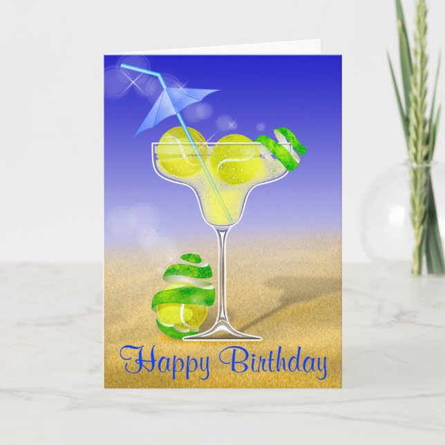 Carte Anniversaire de margarita de tennis joyeux (Devant)