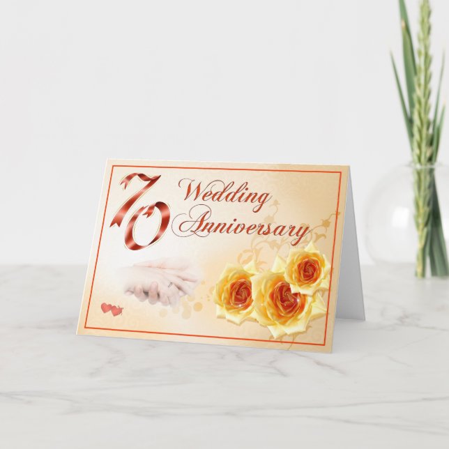 Carte Anniversaire de mariage 70 (Devant)