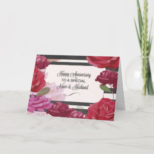Carte Anniversaire de mariage de la nièce et du marié Ro