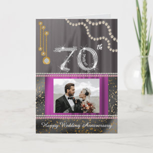 Carte Anniversaire de mariage de platine 70 ans & Photo