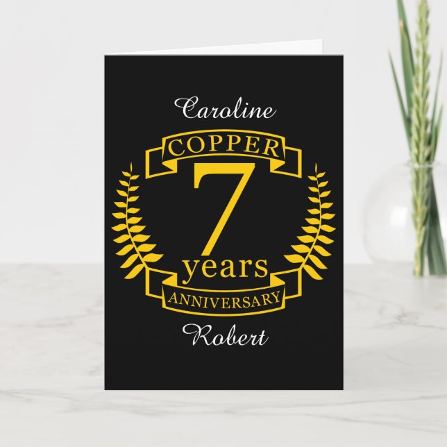 Carte Anniversaire de mariage en cuivre 7 ans (Devant)