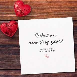 Carte Anniversaire de mariage minimaliste de 1 an