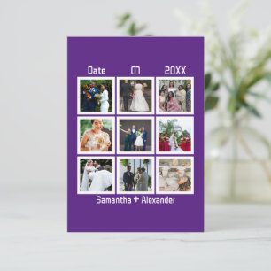 Carte Anniversaire de mariage personnalisé moderne 9 pho