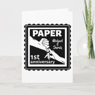 Carte Anniversaire de mariage traditionnel en papier 1èr