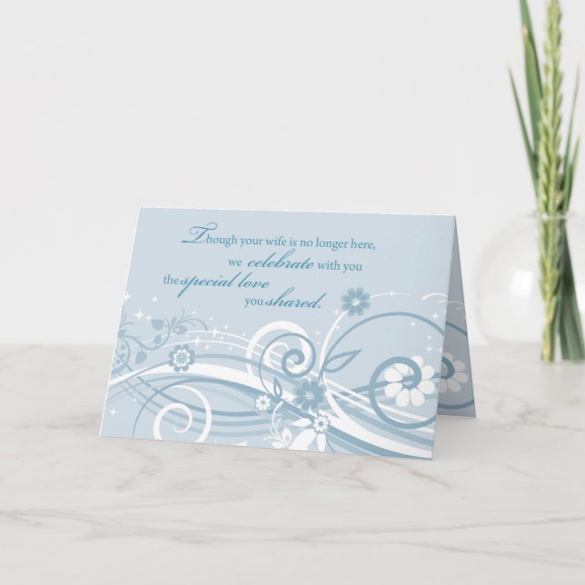 Carte Anniversaire de mariage veuf Après la perte de sa  (Devant)