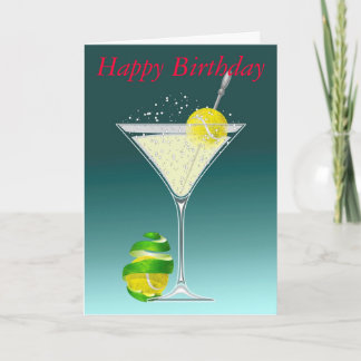 Carte Anniversaire de Martini de tennis joyeux