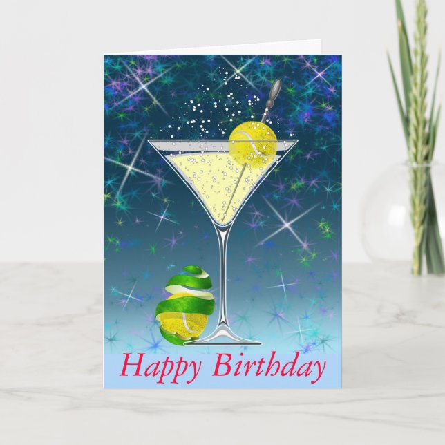 Carte Anniversaire de Martini de tennis joyeux (Devant)