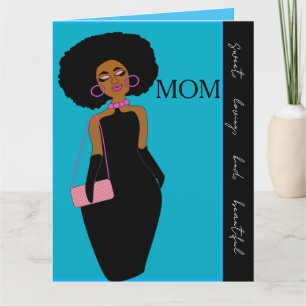 Carte Anniversaire de Mère Afro-Américaine Glamour