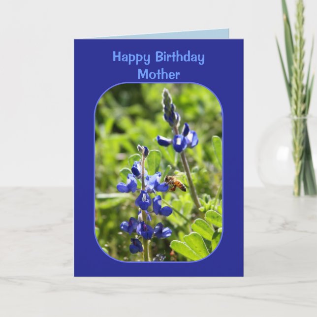 Carte Anniversaire de mère de Bluebonnets de Texas (Devant)