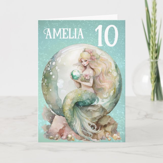 Carte Anniversaire de Mermaid (Devant)