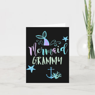Carte Anniversaire de mermaid mamie tenue de famille de