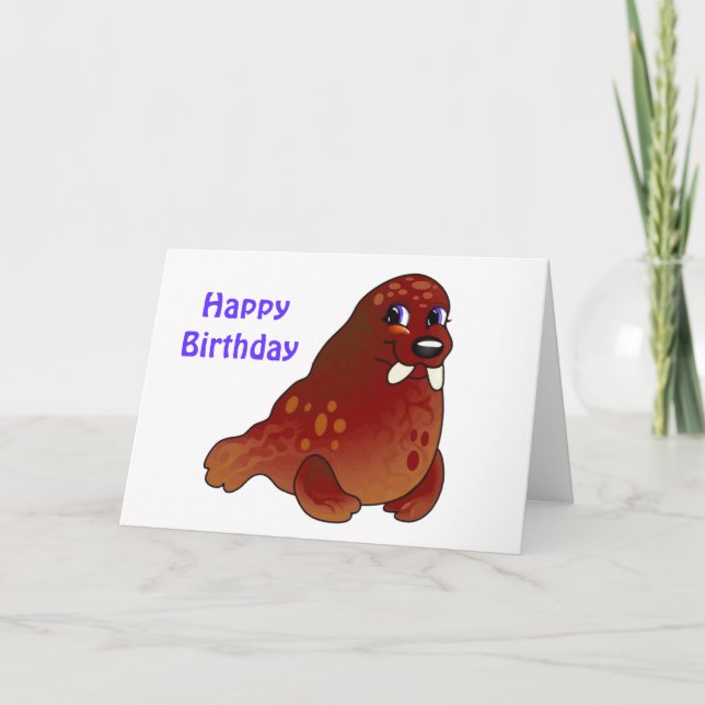 Carte Anniversaire de morse de bébé observé par bleu (Devant)