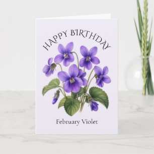 Carte Anniversaire de naissance Février Violet