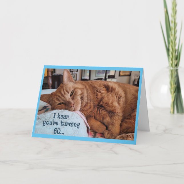Carte Anniversaire de Napping de chat de gingembre (Devant)