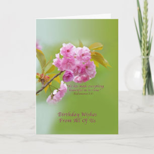 Carte Anniversaire, De Nous Tous, Fleurs De Cerisiers