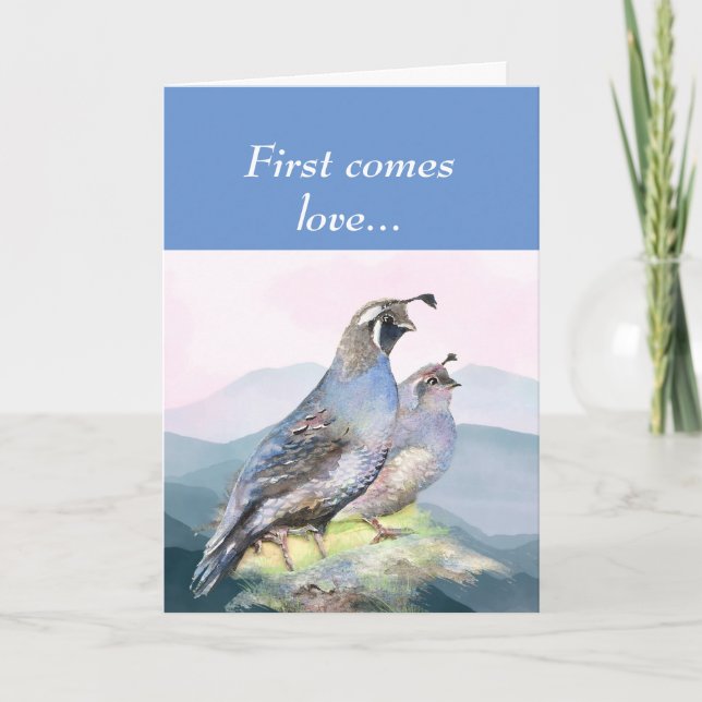 Carte Anniversaire de ONE I LOVE California Quail (Devant)
