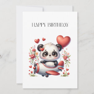 Carte Anniversaire de Panda Pilote