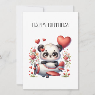 Carte Anniversaire de Panda Pilote