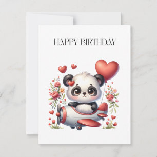 Carte Anniversaire de Panda Pilote