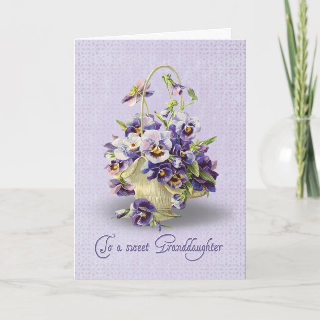 Carte Anniversaire de Pansy pour petite-fille (Devant)