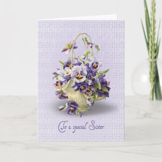 Carte Anniversaire de Pansy pour soeur (Devant)