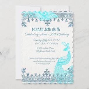 Carte Anniversaire de paon et de plume