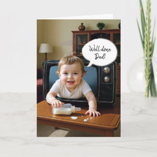 Carte Anniversaire de papa avec le bébé à la rampe hors 