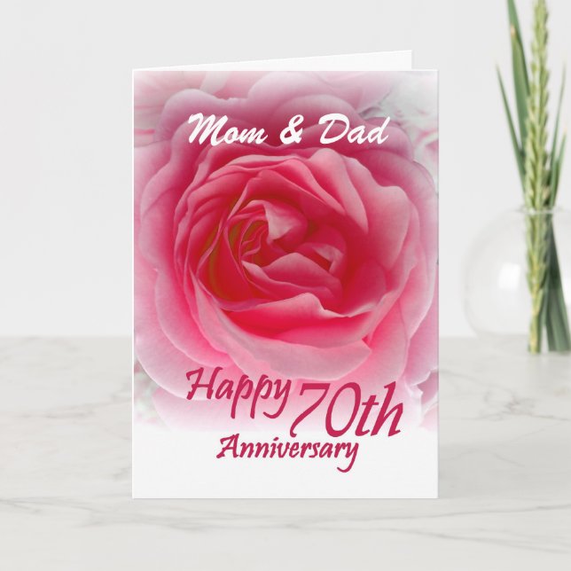 Carte Anniversaire de PARENTS soixante-dixième avec le (Devant)