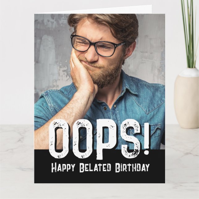 Carte Anniversaire De Photo Et De Typographie (Devant)