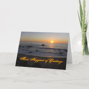 Carte Anniversaire de plage de coucher du soleil