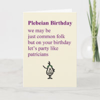 Anniversaire De Plebeian, Un Poème D'Anniversaire 