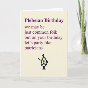 Carte Anniversaire De Plebeian, Un Poème D'Anniversaire