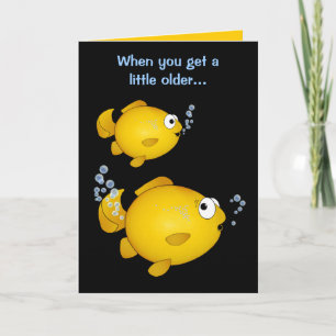 Carte Anniversaire de poisson rouge plus vieux "au-dessu