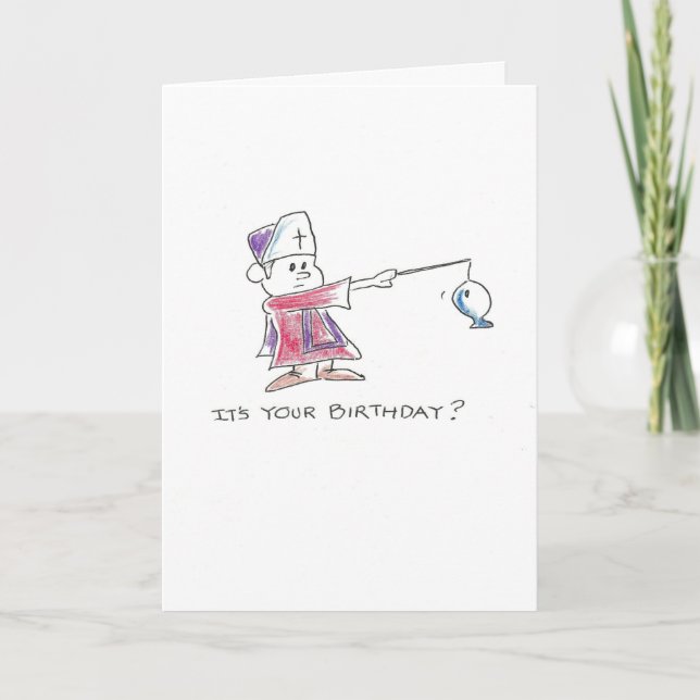 Carte Anniversaire de poissons d'évêque (Devant)
