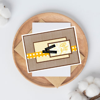 Carte Anniversaire de Rustic Floral Yellow