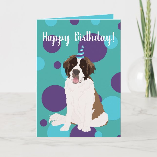 Carte Anniversaire de Saint Bernard personnalisable (Devant)