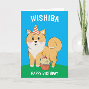 Carte Anniversaire de Shiba Inu Kawaii