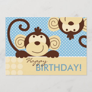 Carte Anniversaire de singe de mod