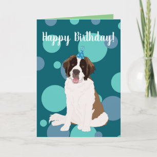 Carte Anniversaire de St Bernard personnalisable